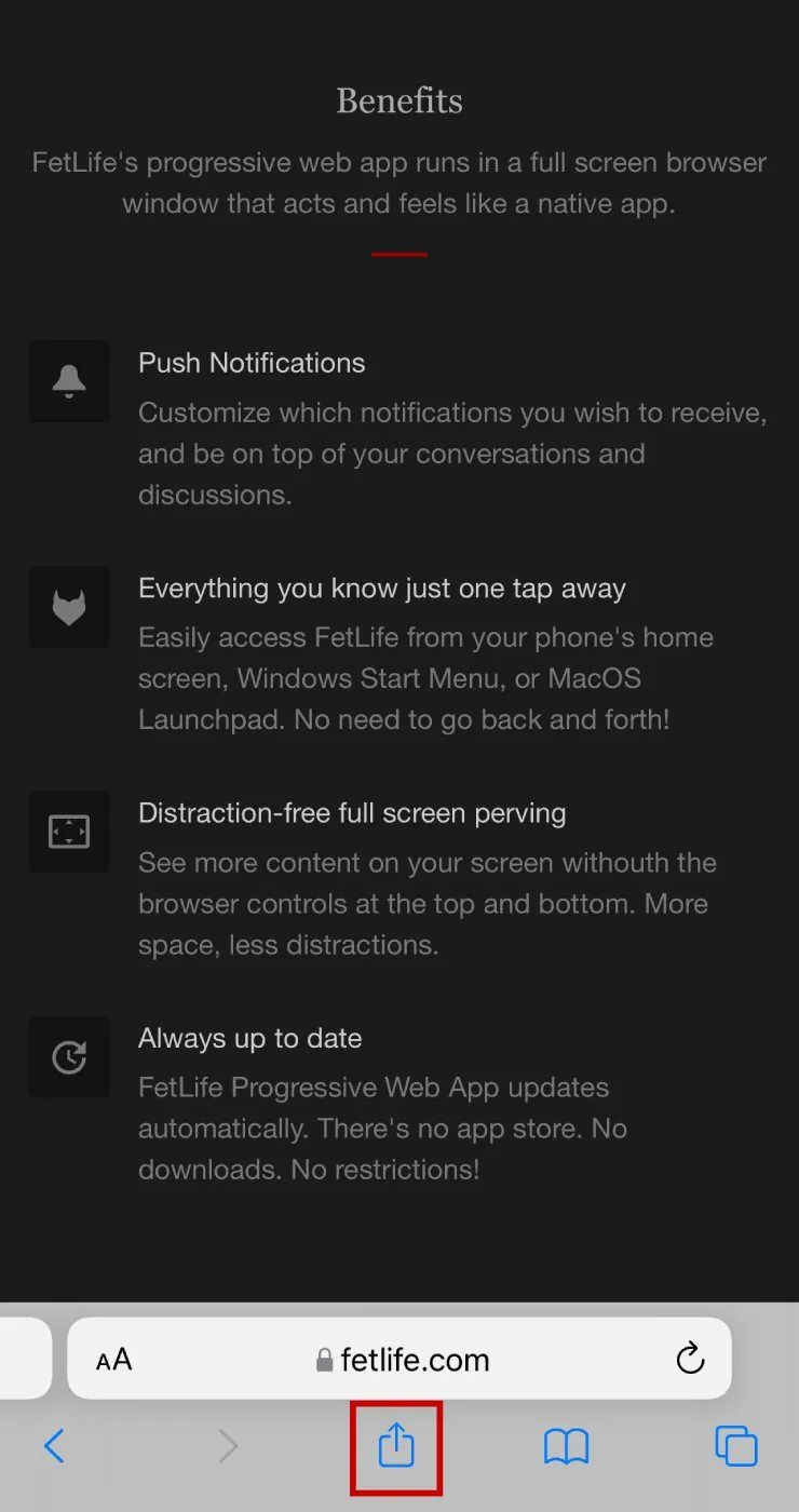Locate the Share icon in your browser's address bar